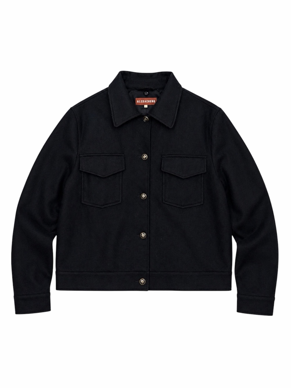 ALEXACHUNG AW18 Archive Wool Cashmere Jacket Black UK14 US10